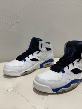 Jordan High-Top Sneakers in White & Blue